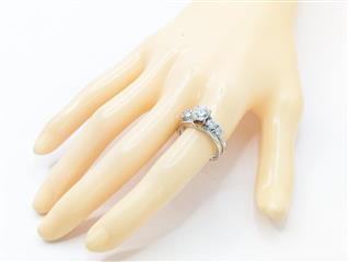 Leo Kay IGI 14K 5.4g Solid White Gold Diamond Solitaire Ring Wedding Set Size-7